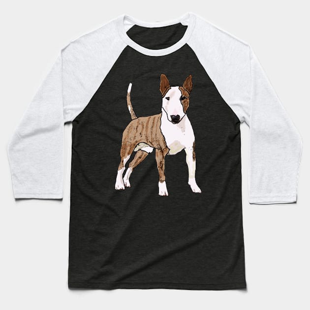 English Bull Terrier Baseball T-Shirt by Mark Ewbie